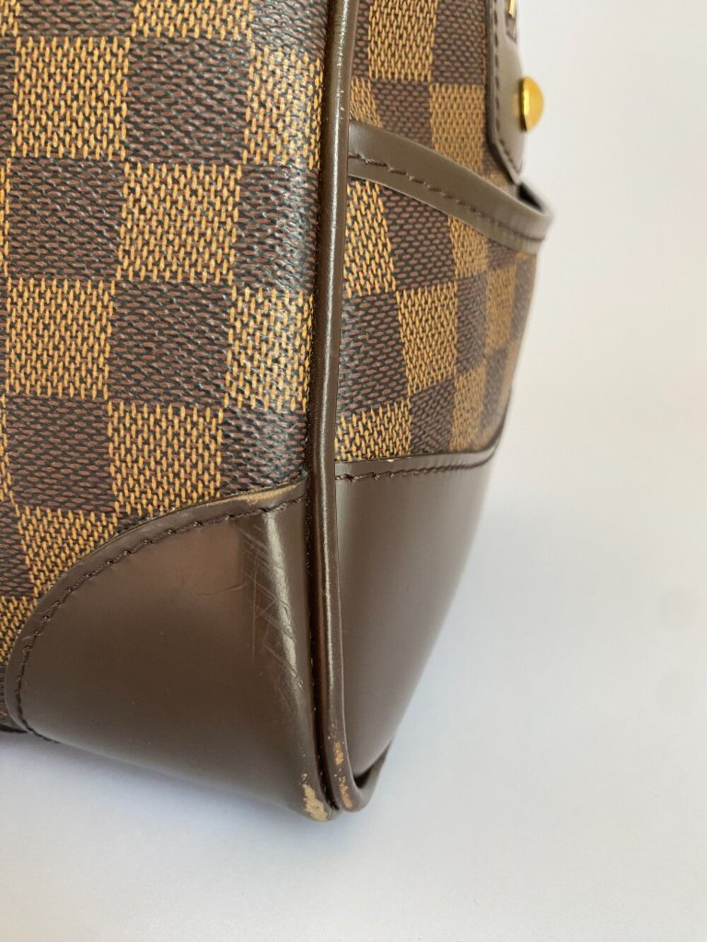 Louis Vuitton Berkeley Damier Ebene Satchel Bag Brown Top Handle - Picture 10 of 16